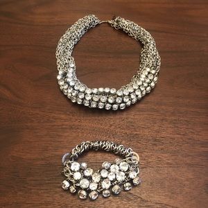 Chico’s Rhinestone Necklace with matching bracelet